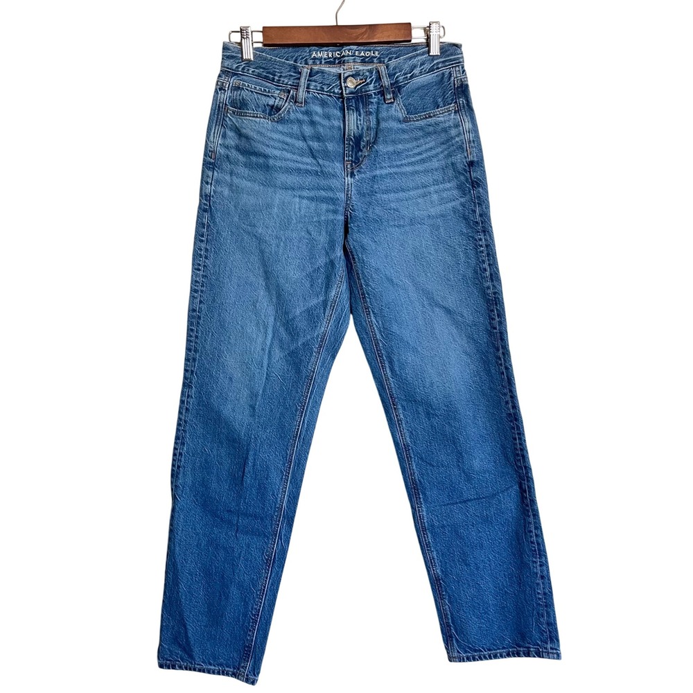 American Eagle Jeans 90s Straight Leg Medium Wash Rigid Denim Womens 4‎